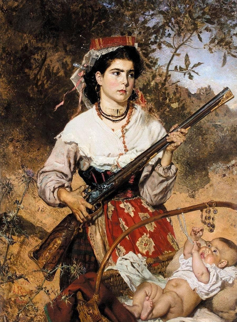 The Brigand's wife by Anton Romako — Oil Painting Reproduction