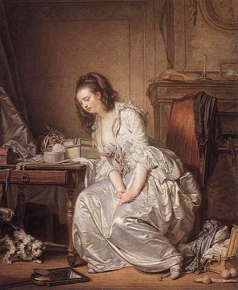 The Broken Mirror by Jean-Baptiste Greuze — Oil Painting Reproduction