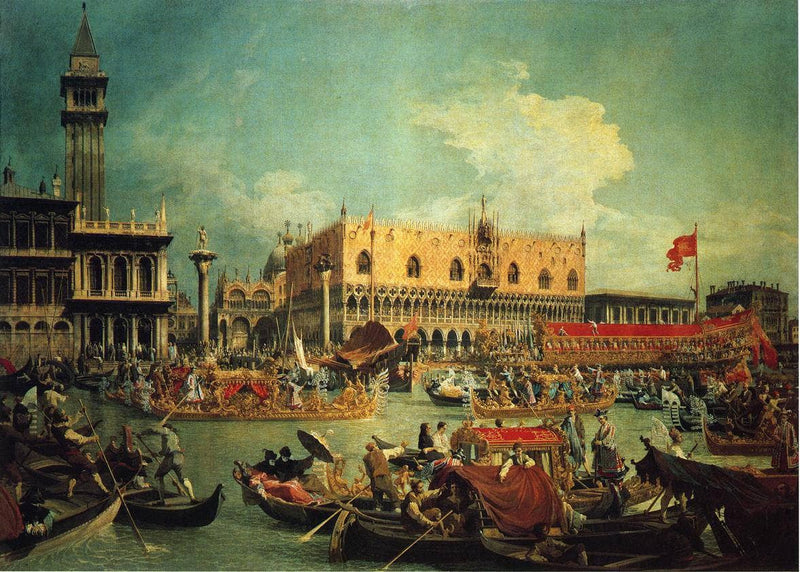 The Bucintoro by the Molo on Ascension Day by Canaletto — Oil Painting Reproduction