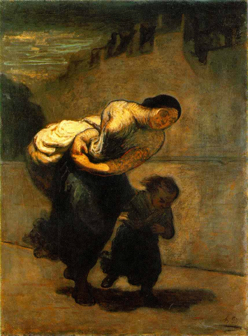 The Burden (The Laundress) by Honore Daumier — Oil Painting Reproduction