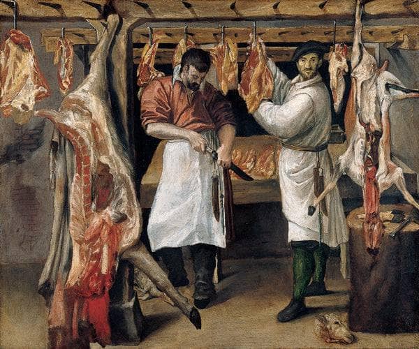 The Butcher`s Shop by Annibale Carracci — Oil Painting Reproduction