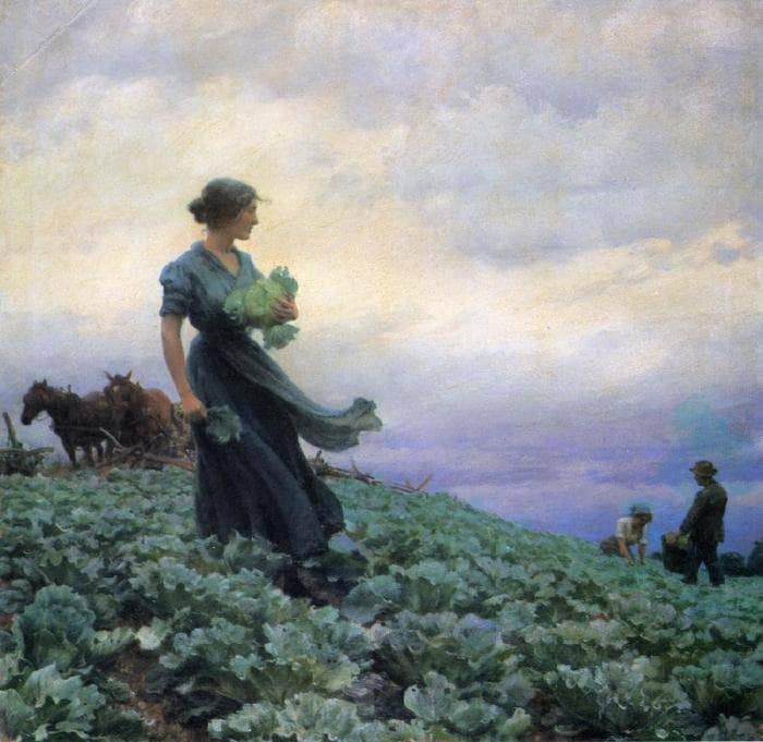 The Cabbage Field by Charles Courtney Curran — Oil Painting Reproduction