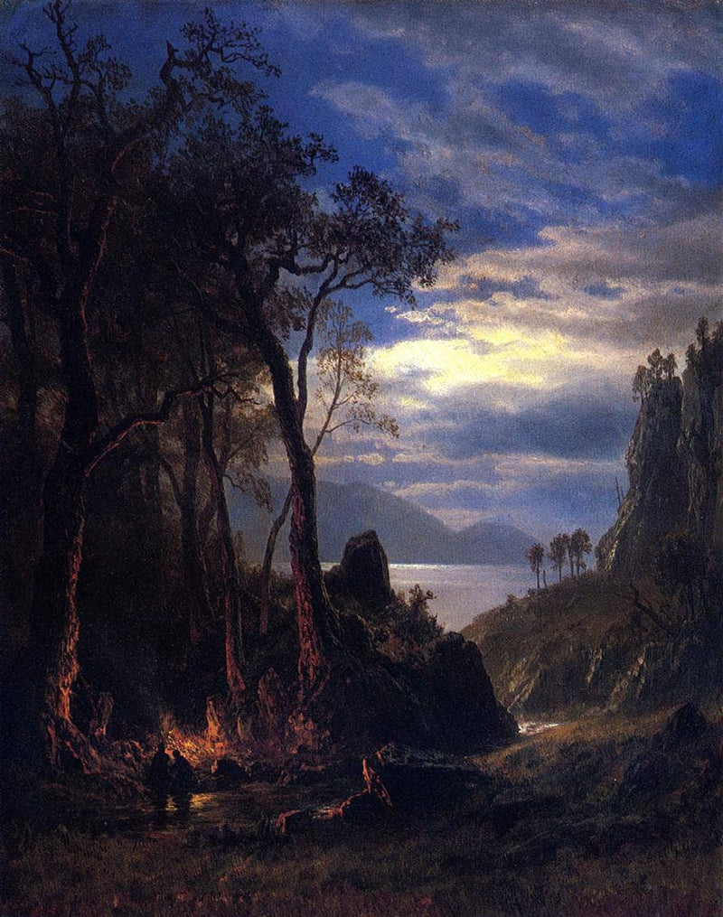 The Campfire by Albert Bierstadt — Oil Painting Reproduction