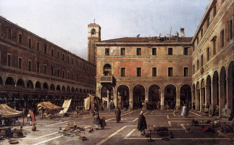 The Campo di Rialto by Canaletto — Oil Painting Reproduction