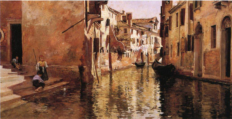 The Canal by Julius LeBlanc Stewart — Oil Painting Reproduction