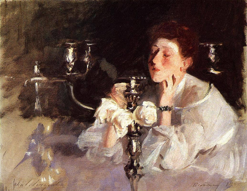 The Candelabrum (also known as Lady with Candelabra or The Cigarette) by John Singer Sargent — Oil Painting Reproduction
