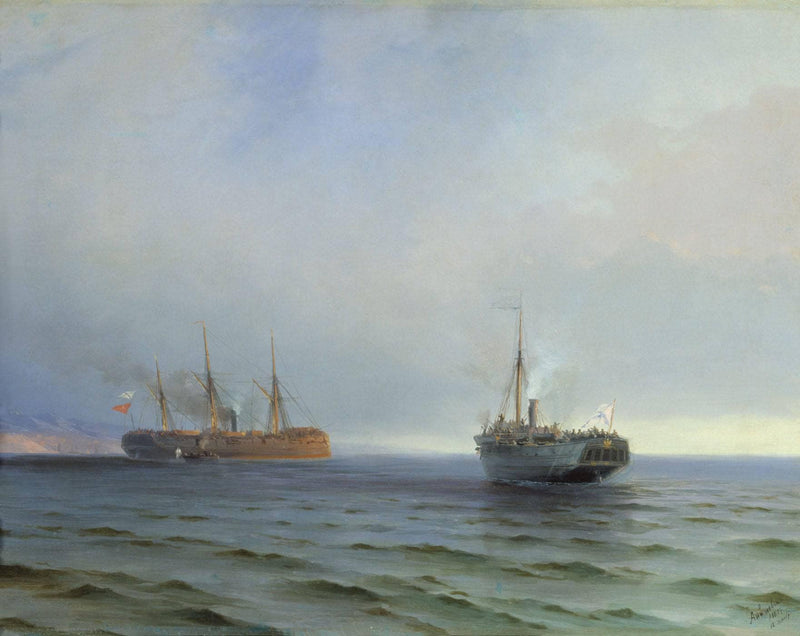The capture of Turkish nave on Black sea by Ivan Aivazovsky — Oil Painting Reproduction