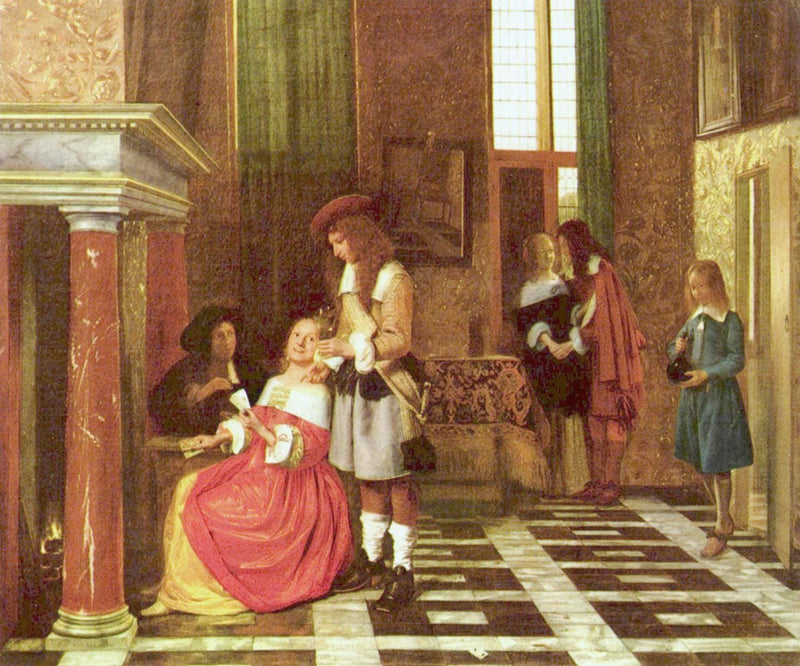 The Card Players by Pieter de Hooch — Oil Painting Reproduction