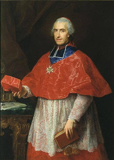 Portrait of Cardinal Jean-françois Joseph De Rochechouart in modern living room