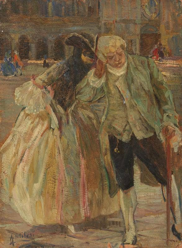 The Carnival of Venice by Alessandro Milesi — Oil Painting Reproduction