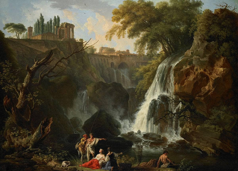 The Cascade at Tivoli by Claude-Joseph Vernet — Oil Painting Reproduction