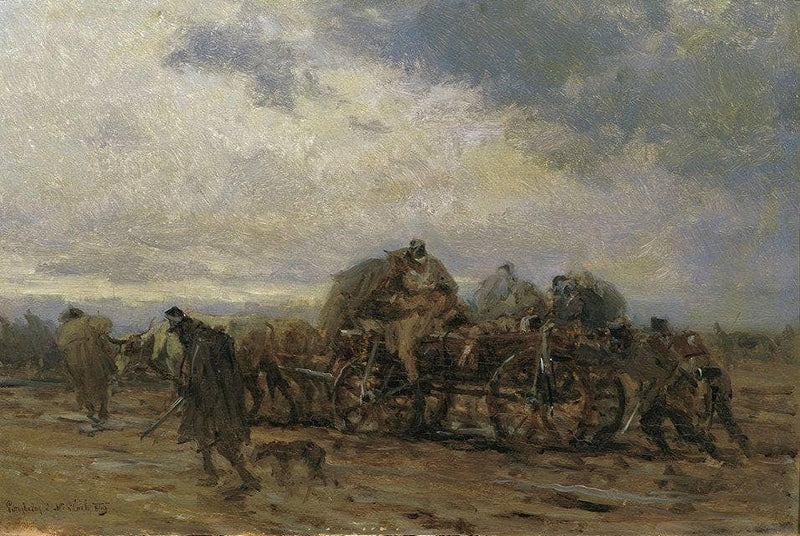 The transport of the wounded II by August von Pettenkofen — Oil Painting Reproduction
