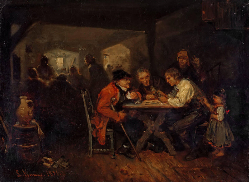 The cheater by Ludwig Knaus — Oil Painting Reproduction