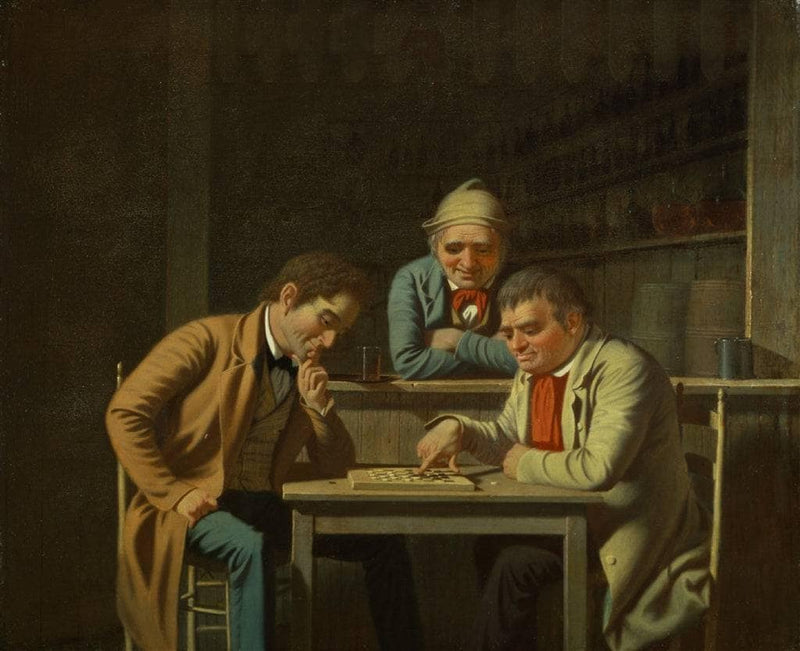 The Checker Players by George Caleb Bingham — Oil Painting Reproduction