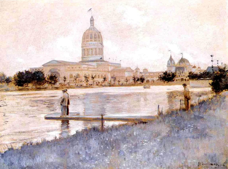 The Chicago World's Fair, Illinois Building by John Henry Twachtman — Oil Painting Reproduction