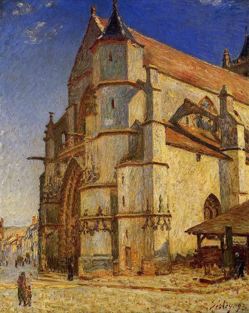 The Church at Moret in Morning Sun by Alfred Sisley — Oil Painting Reproduction