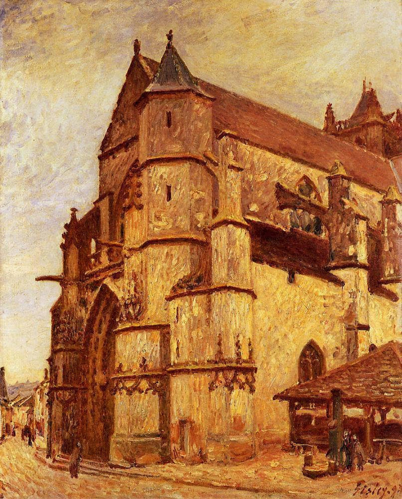 The Church at Moret, Rainy Morning by Alfred Sisley — Oil Painting Reproduction