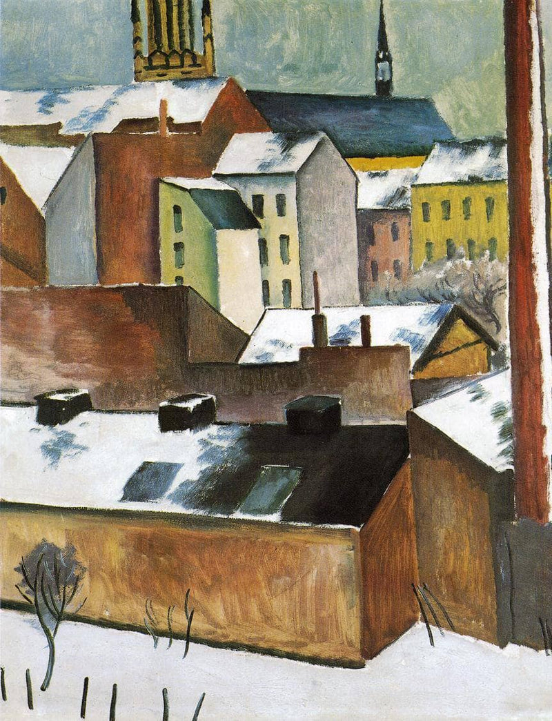 The Church of St. Mary in Bonn in Snow by August Macke — Oil Painting Reproduction
