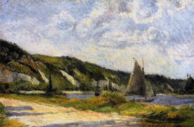 The cliffs of Le-Bouille by Paul Gauguin — Oil Painting Reproduction