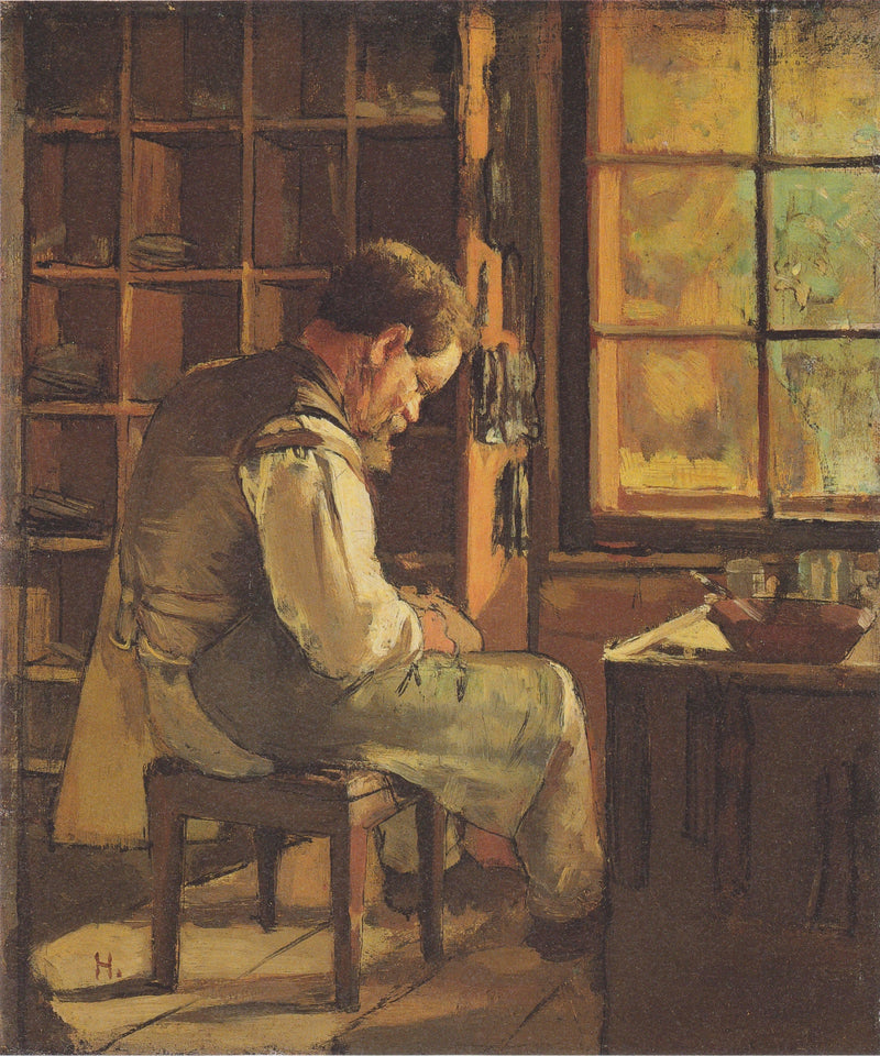 The cobbler by the window by Ferdinand Hodler — Oil Painting Reproduction