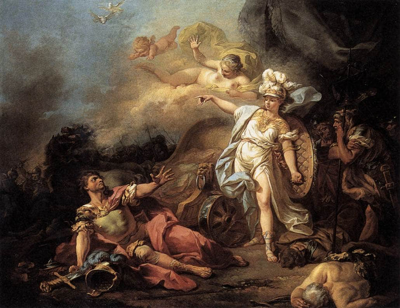 The Combat of Mars and Minerva by Jacques-Louis David — Oil Painting Reproduction