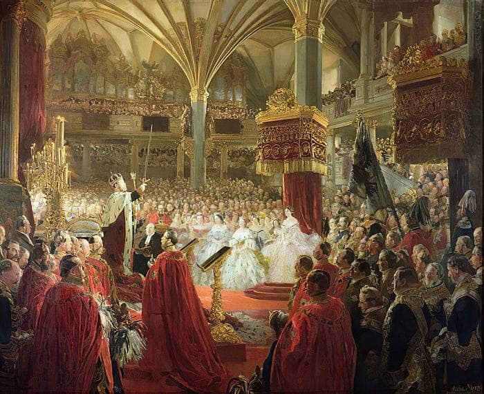 The Coronation of King William I in Königsberg in 1861 by Adolph Menzel — Oil Painting Reproduction