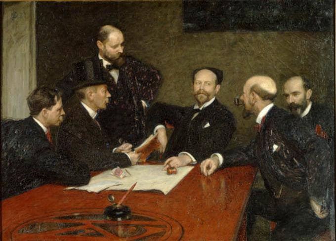 The Council of the Society of Artists by Eugène Jansson — Oil Painting Reproduction