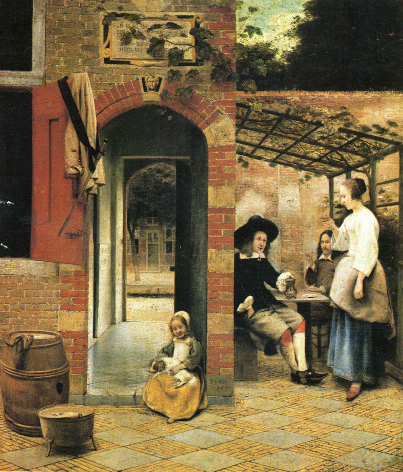 The Courtyard of a House in Delft by Pieter de Hooch — Oil Painting Reproduction