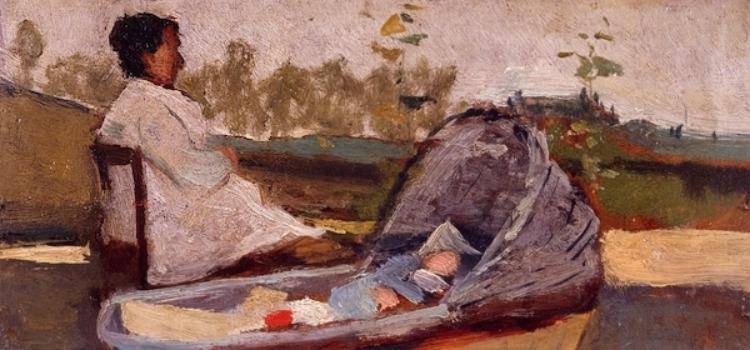 The cradle by Silvestro Lega, Oil Painting Reproduction