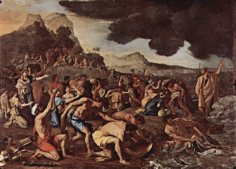 The crossing of the Red Sea by Nicolas Poussin — Oil Painting Reproduction