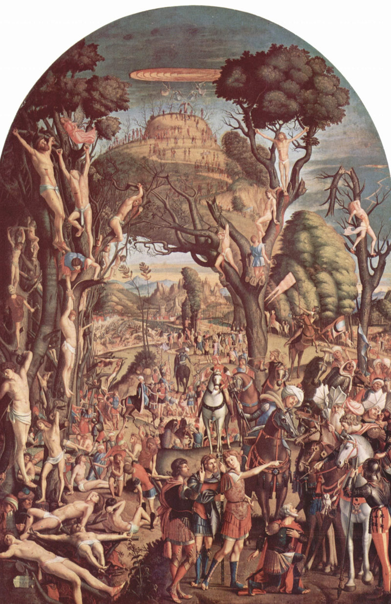 The Crucifixion and the Glorification the Ten Thousand Martyrs on Mount Ararat by Vittore Carpaccio — Oil Painting Reproduction