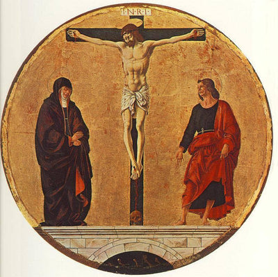 the Crucifixion in hallway