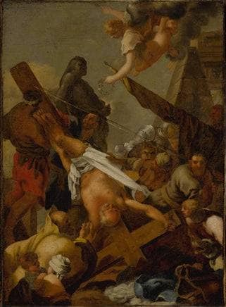The Crucifixion of St. Peter by Sebastien Bourdon — Oil Painting Reproduction