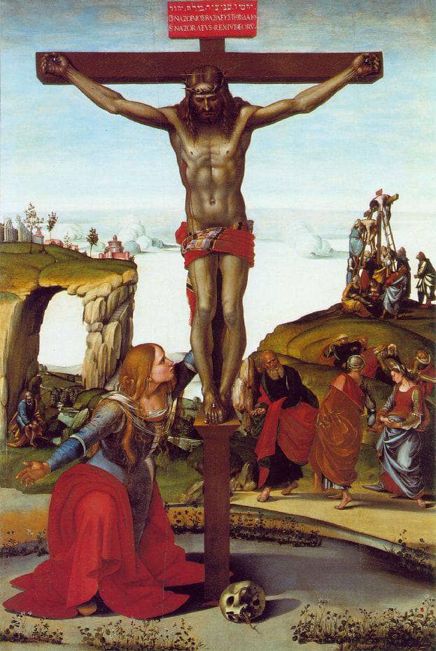 The Crucifixion with St. Mary Magdalen by Luca Signorelli — Oil Painting Reproduction