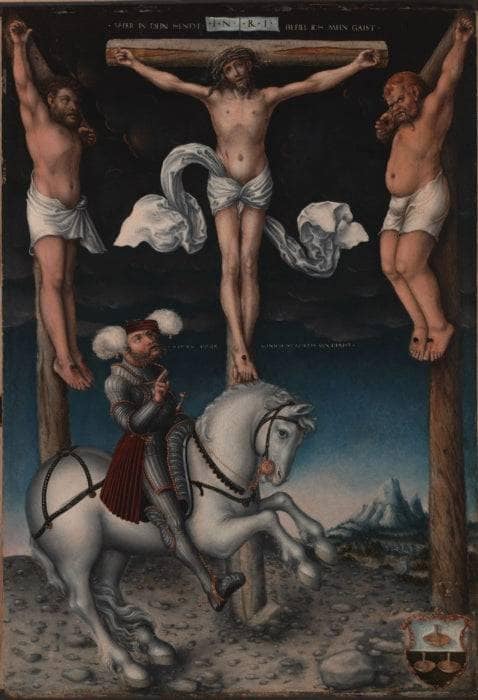 The Crucifixion with the Converted Centurion by Lucas Cranach the Elder — Oil Painting Reproduction