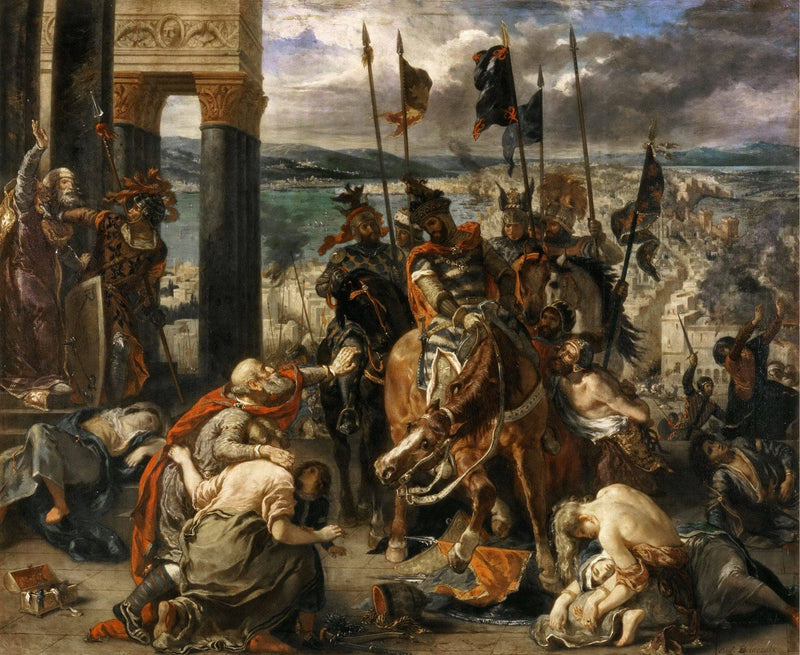 The Crusaders' entry into Constantinople, 12th April 1204 by Eugene Delacroix — Oil Painting Reproduction