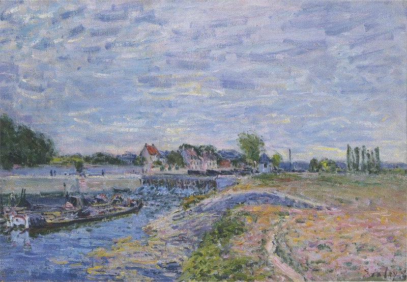 The Dam at Saint Mammes by Alfred Sisley — Oil Painting Reproduction