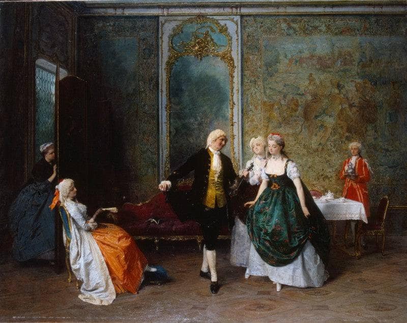 The dance lesson by Gerolamo Induno — Oil Painting Reproduction