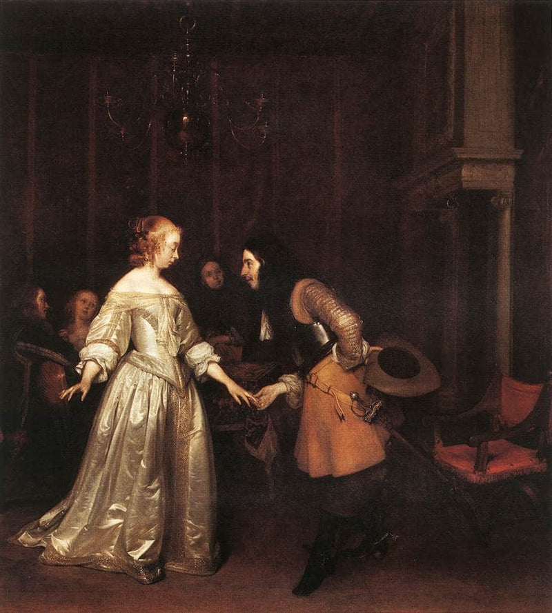 The Dancing Couple by Gerard Terborch — Oil Painting Reproduction