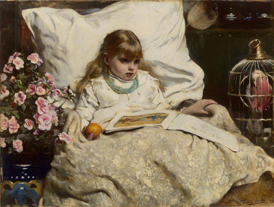 The daughter of the house in living room
