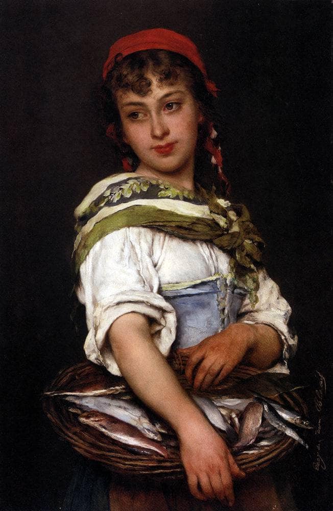 The Days Catch by Eugene de Blaas, Oil Painting Reproduction