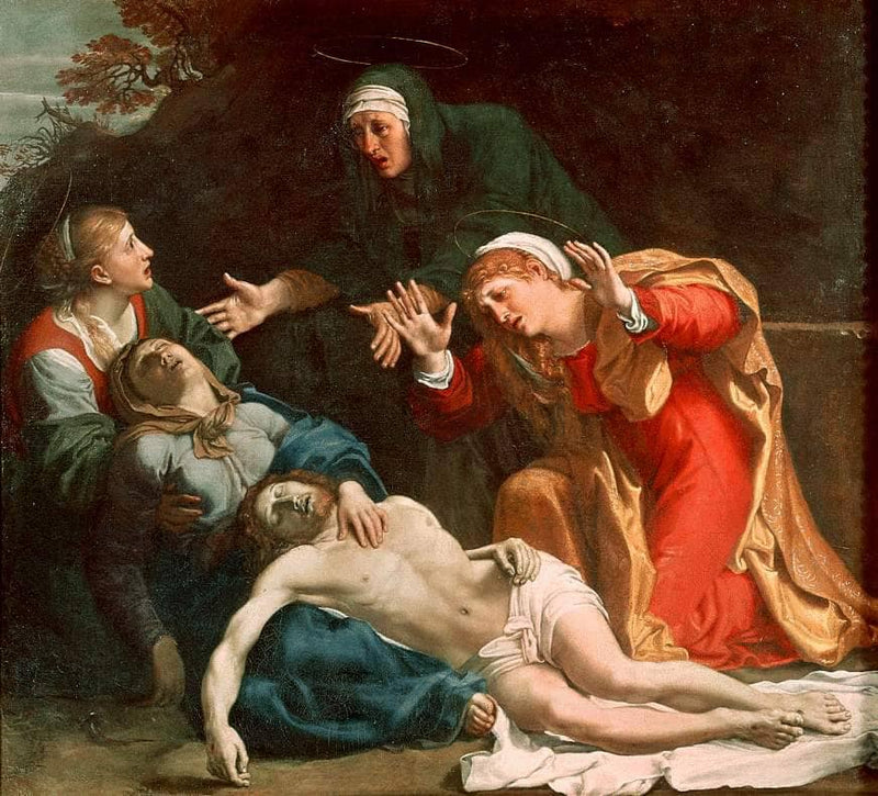 The Dead Christ Mourned (The Three Maries) by Annibale Carracci — Oil Painting Reproduction