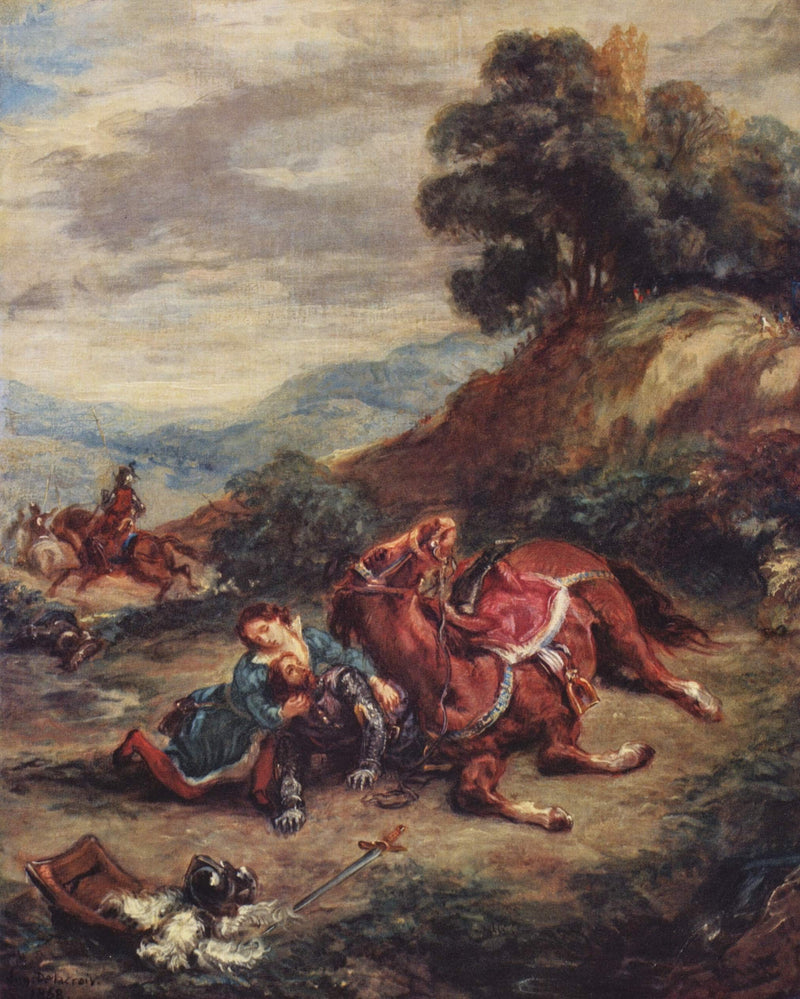 The death of Laras by Eugene Delacroix — Oil Painting Reproduction