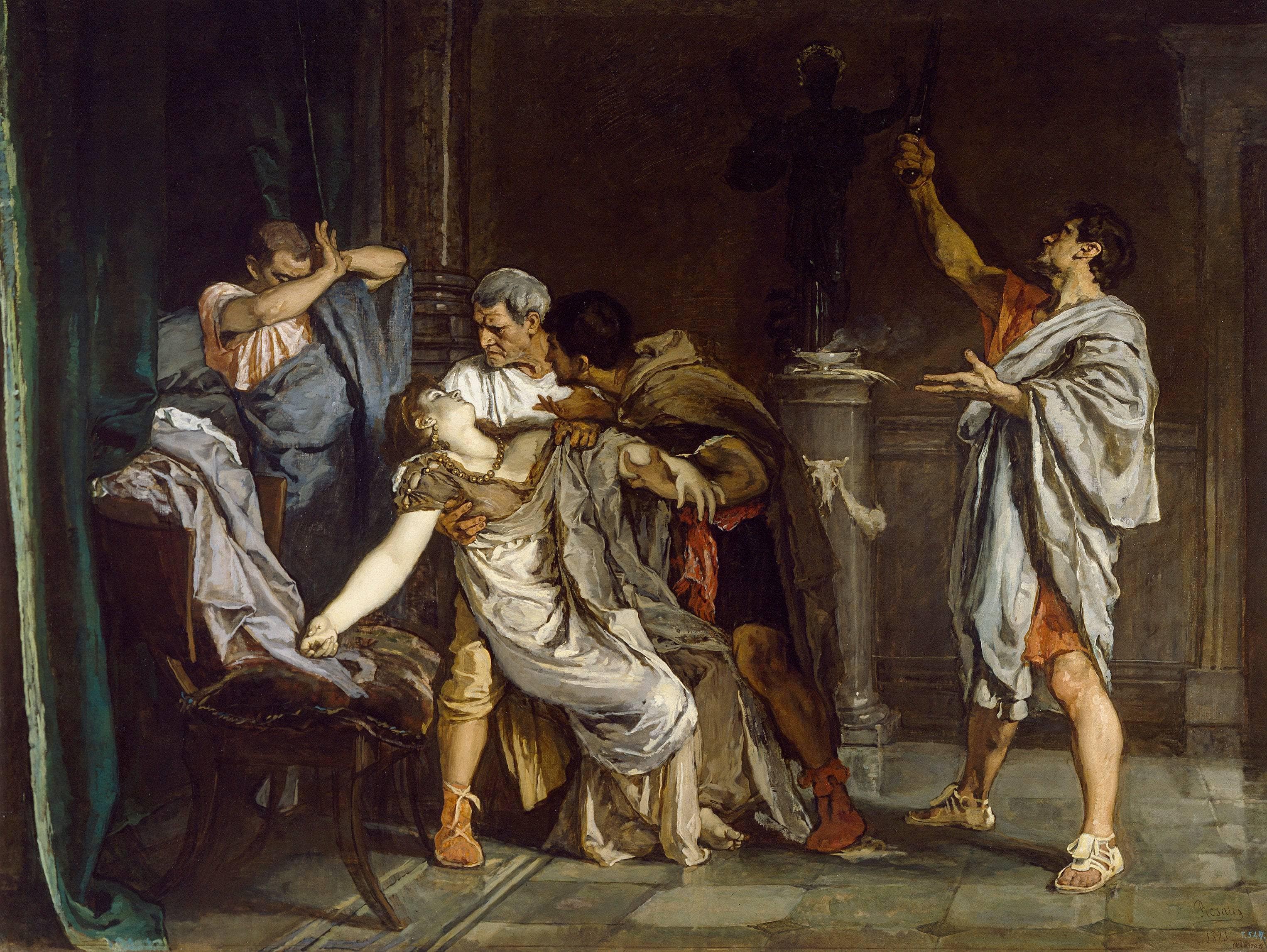 The Death Of Lucretia By Eduardo Rosales Oil Painting Reproduction the-death-of-lucretia-by-eduardo-rosales-oil-painting-reproduction