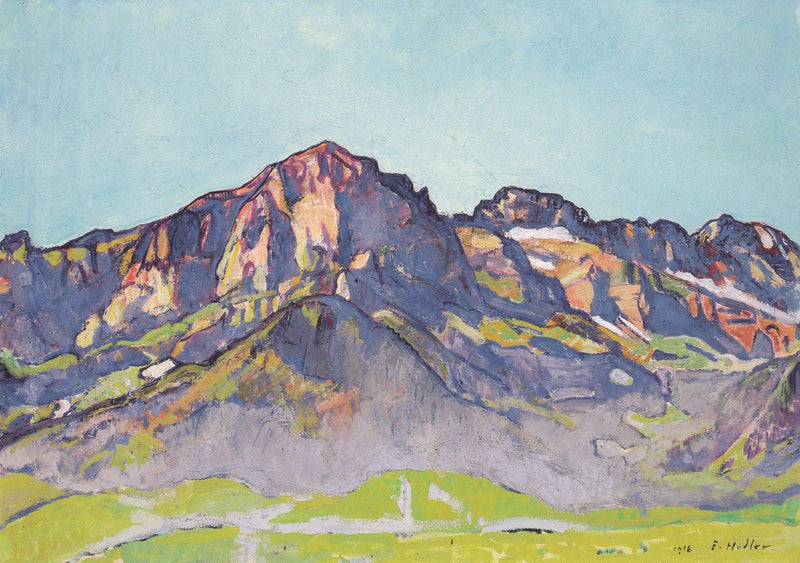 The Dents Blanches in Champéry at the morning sun by Ferdinand Hodler — Oil Painting Reproduction