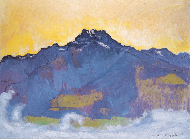 The Dents du Midi from Chesieres by Ferdinand Hodler — Oil Painting Reproduction