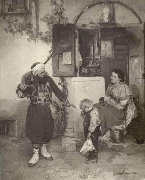 The departure of the Zouave by Gerolamo Induno — Oil Painting Reproduction