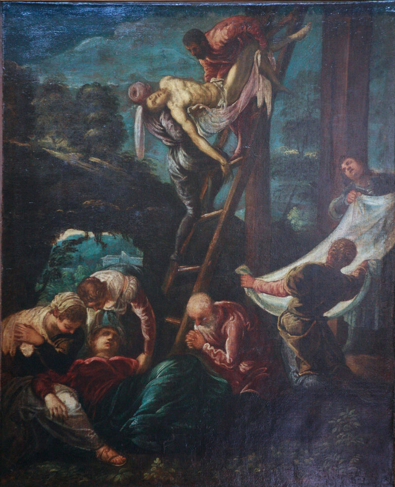The descent from the Cross by Tintoretto — Oil Painting Reproduction