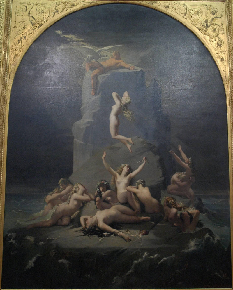 The Desolation of the Oceanides at the foot of the rock where Prometheus is chained by Henri Lehmann — Oil Painting Reproduction