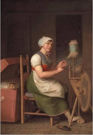 The diligent girl spins in study